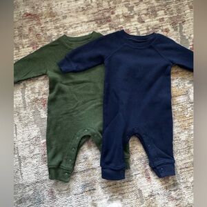 Carter's Kids One Piece Footies - Green and Navy